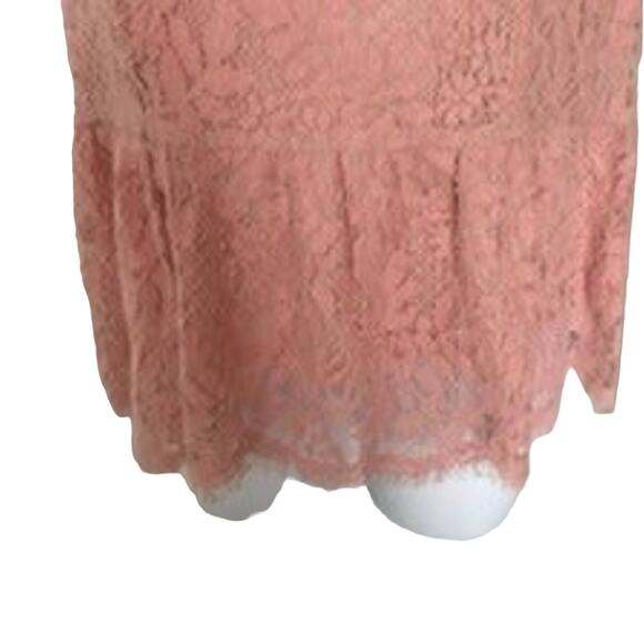 LE3NO Size L Dusty Pink Crochet/Lace Sleeveless Blouse - Picture 4 of 9